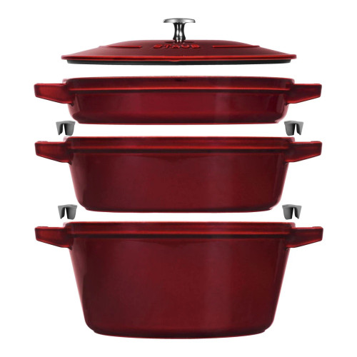 Staub 4PC Cast Iron Stackable Set - Grenadine