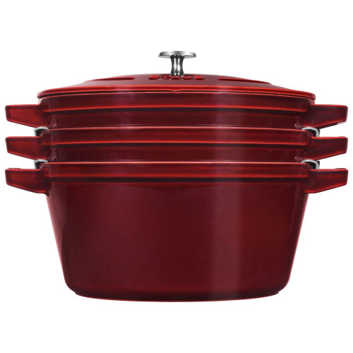 Staub 4PC Cast Iron Stackable Set - Grenadine