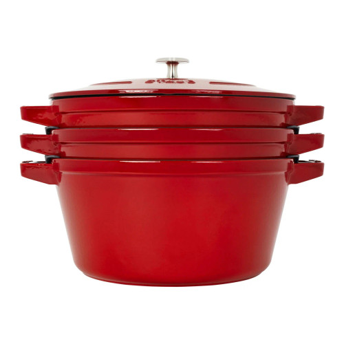 Staub 4PC Cast Iron Stackable Set - Cherry