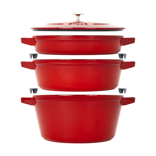 Staub 4PC Cast Iron Stackable Set - Cherry