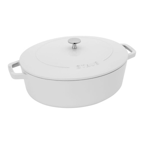 Staub Cast Iron 6.25 qt. White Oval Cocotte