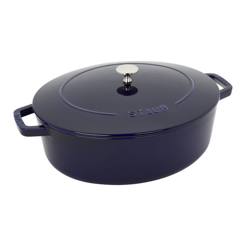 Staub Cast Iron 6.25 qt. Dark Blue Oval Cocotte