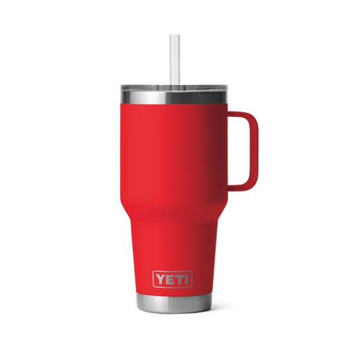 Yeti 35 Ounce Rambler Mug with Straw Lid - Rescue Red