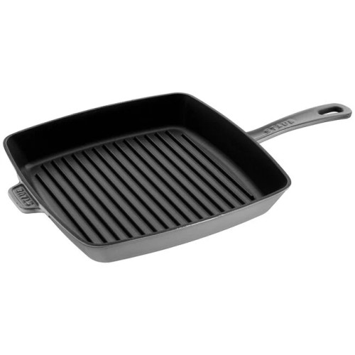 Staub Cast Iron American Square Grill Pan 12 x 12 inch - Graphite Grey