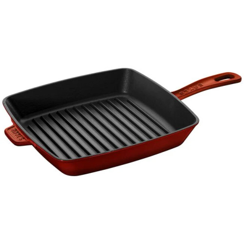 Staub Cast Iron American Square Grill Pan 12 x 12 inch - Grenadine
