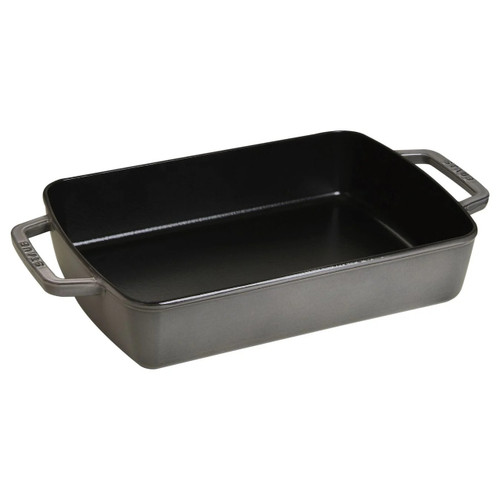 Staub Enameled Cast Iron 12 x 8" Roasting Pan - Graphite Grey