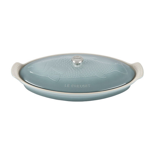 Le Creuset 1.7qt Fish Baker - Sea Salt with Stainless Steel Knob