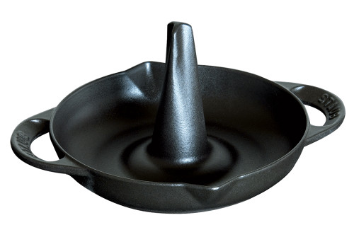Staub Cast Iron 9 1/2 inch Vertical Chicken Roaster - Matte Black