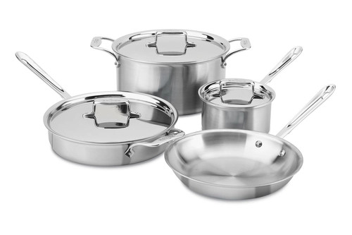 All-Clad d5 Brushed Stainless 7 Piece Cookware Set