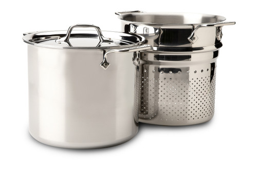 All-Clad d3 Stainless Steel 7 qt. Pasta Pentola with Lid & Insert