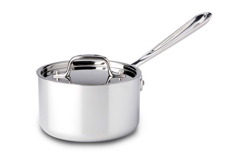 All-Clad d3 Stainless Steel 1 qt. Straight Side Sauce Pan with Lid