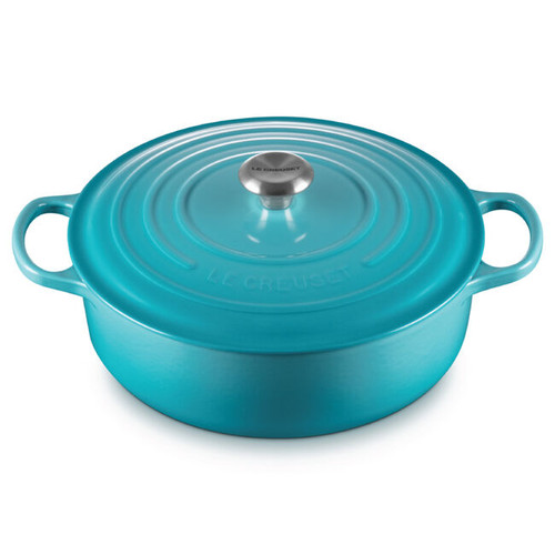 Le Creuset Signature Cast Iron Round Wide 6.75 Quart Oven - Caribbean