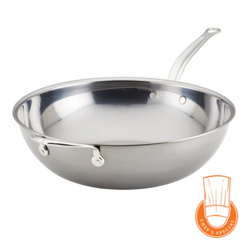 Hestan Nanobond Stainless Steel 14 inch Chef Pan with Helper Handle