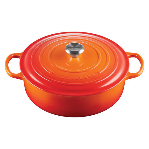 Le Creuset Signature Cast Iron Round Wide 6.75 Quart Oven - Flame