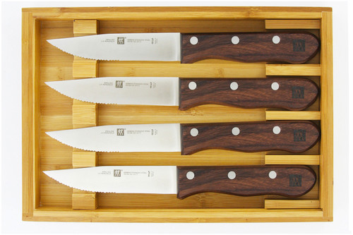 Zwilling 4 Piece Steakhouse Steak Knife Set with Wood Box