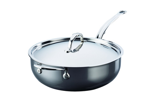 Hestan NanoBond Stainless Steel 5 qt. Covered Essential Pan with Helper Handle