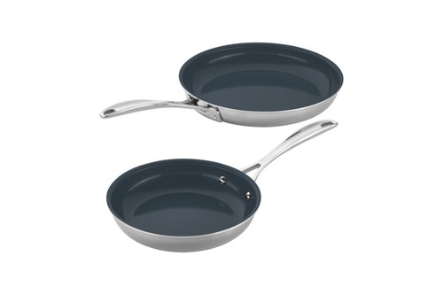 Zwilling CFX Stainless Steel 2 Piece Ceramic Nonstick Fry Pan Set