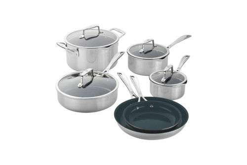 Zwilling CFX Stainless Steel 10 Piece Ceramic Nonstick Cookware Set
