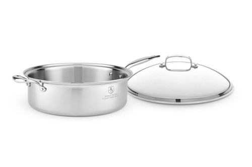 Hammer Stahl Heritage Steel Multi-Ply 8 qt. Family Saute with Lid