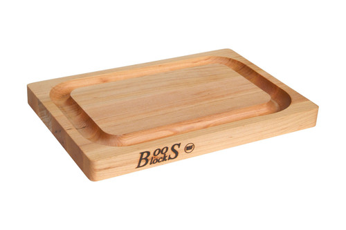 John Boos Chop-N-Slice Reversible Cutting Board w/Groove - 12 x 8 x 1 inch - Maple