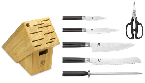 Shun Classic 7 Piece Knife Block Set with Bamboo Block