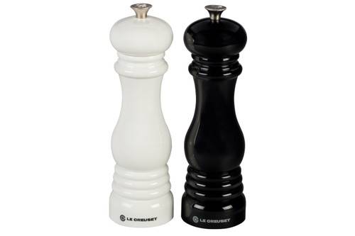 Le Creuset 8 inch Salt & Pepper Mill Set - Black & White