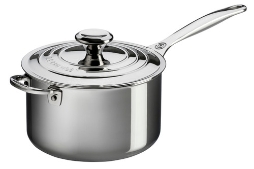 Le Creuset Premium Stainless Steel 4 qt. Sauce Pan with Lid