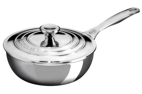 Le Creuset Premium Stainless Steel 2 qt. Saucier with Lid