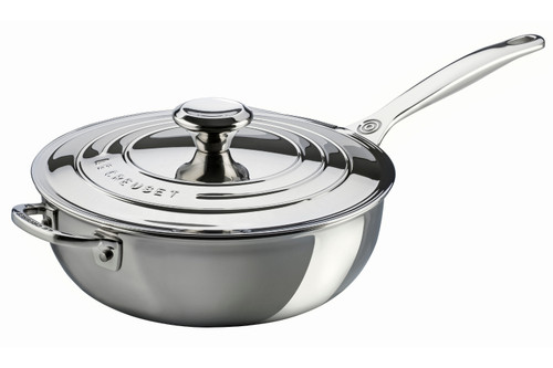 Le Creuset Premium Stainless Steel 3 1/2 qt. Saucier with Lid