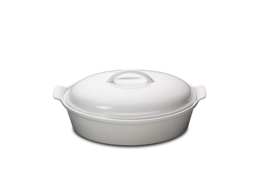 Le Creuset Heritage Stoneware 4 qt. Covered Oval Casserole - White