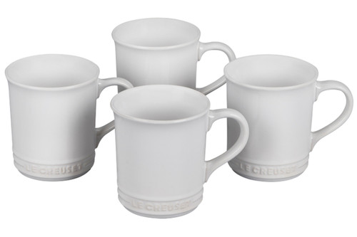 Le Creuset Stoneware Classic Set of 4 Coffee Mugs - White
