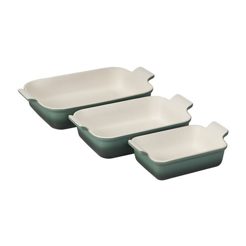 Le Creuset Heritage 3 Piece Rectangular Baking Dish Set - Artichaut