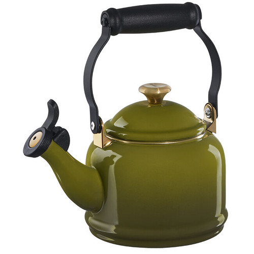 Le Creuset Demi Tea Kettle with Gold Knob - Olive
