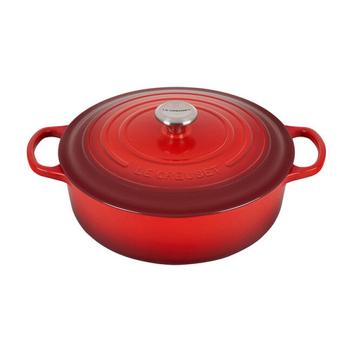 Le Creuset Signature Cast Iron Round Wide 6.75 Quart Oven - Cerise