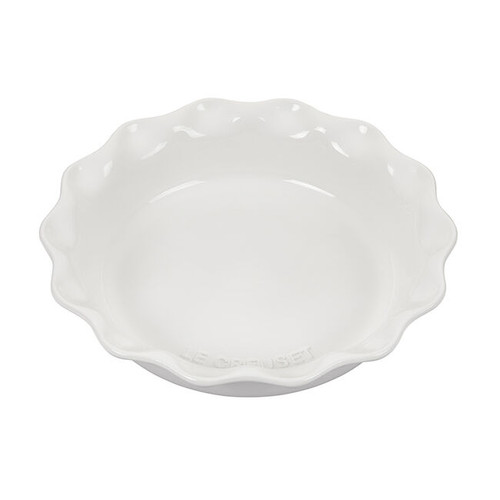 Le Creuset 9 inch Fluted Pie Dish - White