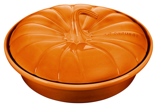Le Creuset Pumpkin Pie Dish with Lid - Persimmon