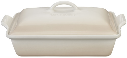 Le Creuset Stoneware Heritage 4 qt. Covered Rectangular Casserole - Meringue