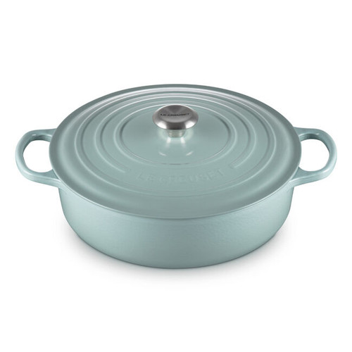 Le Creuset Signature Cast Iron Round Wide 6.75 Quart Oven - Sea Salt