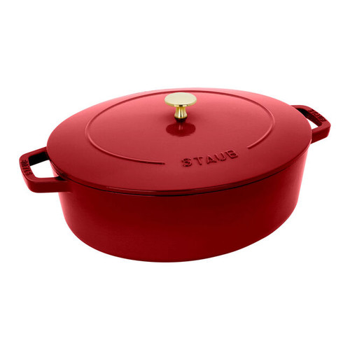 Staub Cast Iron 6.25 qt. Cherry Oval Cocotte