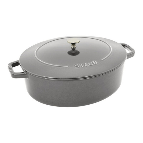 Staub Cast Iron 6.25 qt. Graphite Grey Oval Cocotte