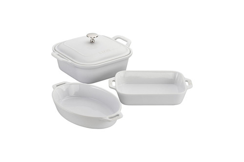 Staub Ceramic 4 Piece Mixed Baking Set - White