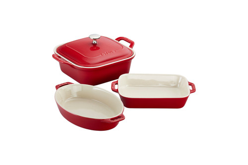 Staub Ceramic 4 Piece Mixed Baking Set - Cherry