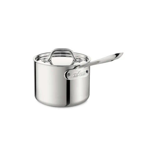 All-Clad d3 Stainless Steel 1 1/2 qt. Flared Edge Sauce Pan with Lid